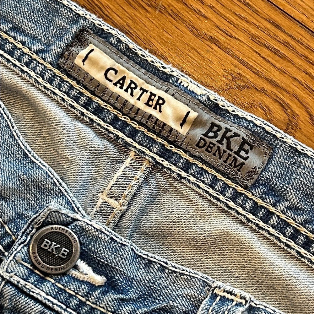 BKE “Carter” 33S Distressed Blue Jeans - Picture 4 of 17